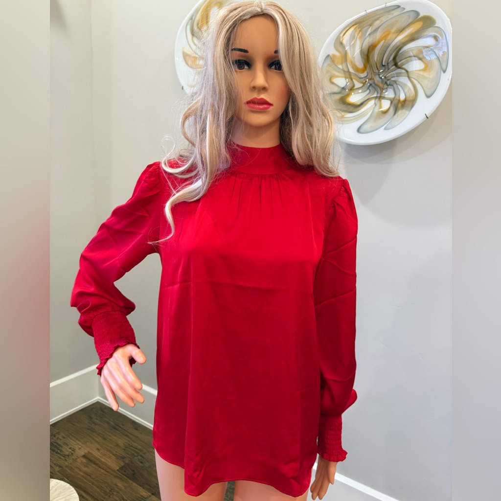 Brand New Gorgeous Ann Taylor Red Blouse With A Beautiful Neckline & Sleeves!